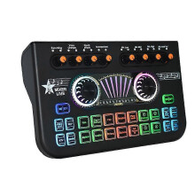 (As show, One size) X3 Live Voice Mixer Audio Interface Console Live Sound Card black