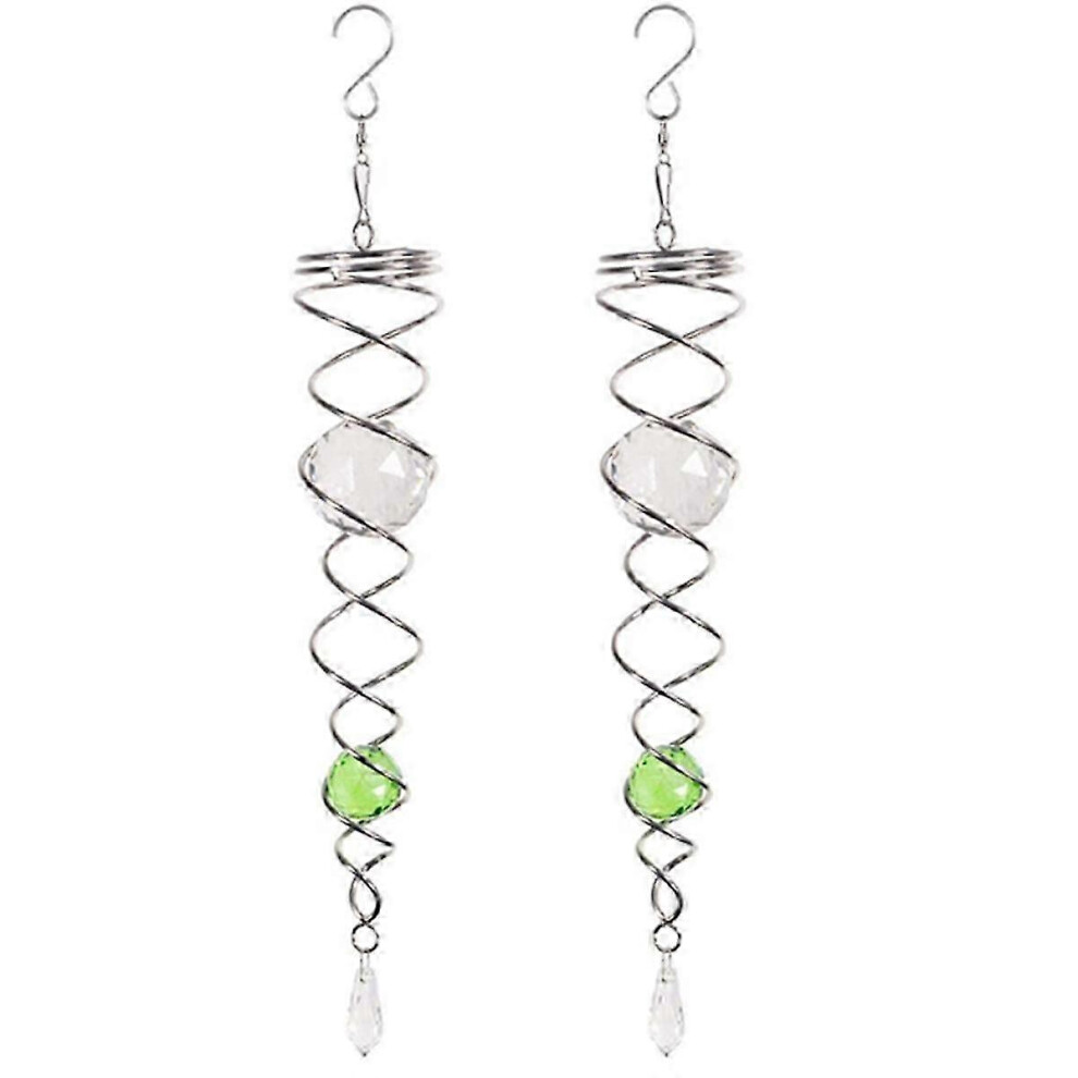Kikidex (As Show, One Size) 2Pcs Spiral Tail Wind Spinner Stabilizer Decorative Spiral Wind Spinner Wind Spinners Sun Catcher C
