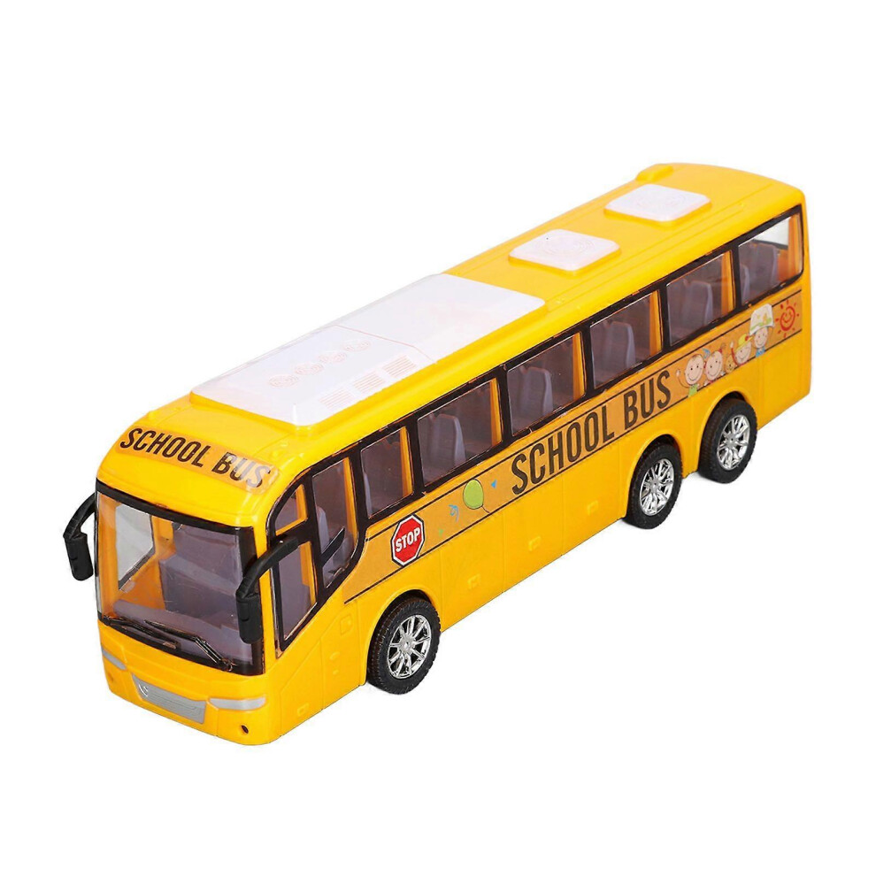 Photos - Toy Car Kikidex  Mini Bus Model Car Toys High Simulation Fine Details Yellow Inertia Bus Toys for Above 3 Years Old Kids (As show, One size)