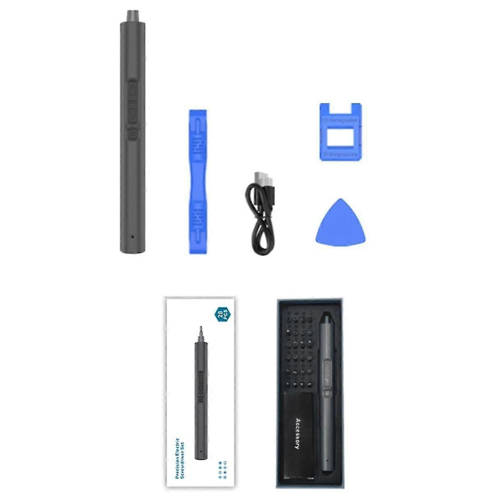(As Show, One Size) Mini Electric Screwdriver, 28 In 1 Electric Screwdriver Kit, Magnetic Electric Precision Screwdrive 4909775978001