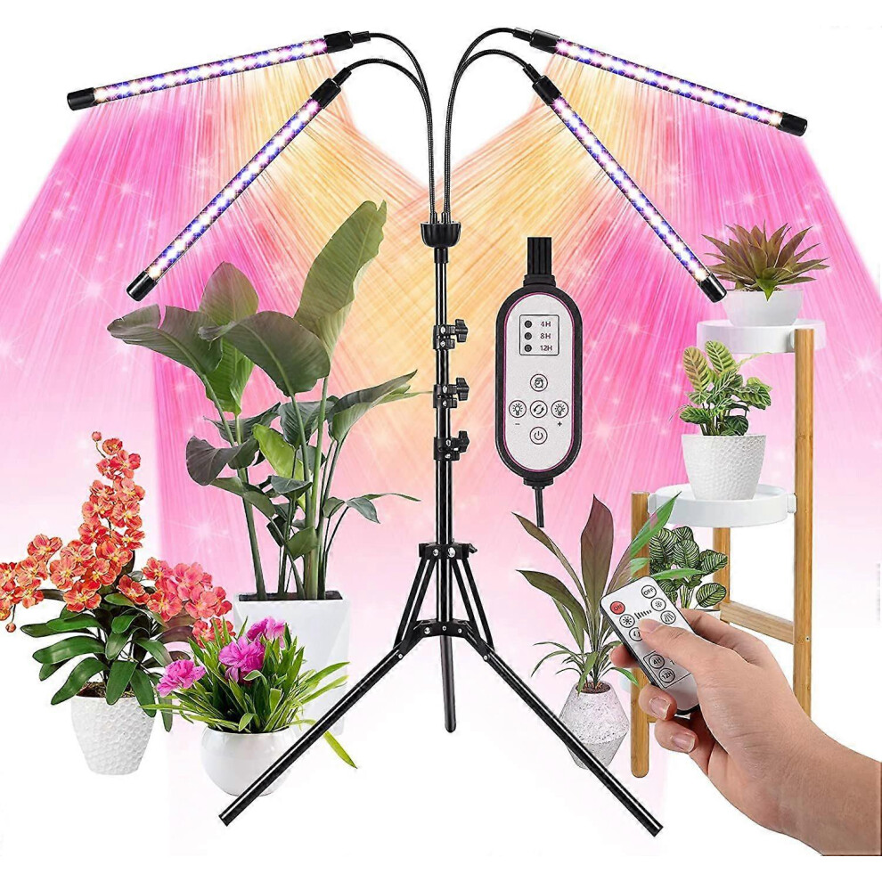 (As show, One size) LED Grow Lights for Indoor Plants Full Spectrum Plant Light with 15-60 inches Adjustable Tripod Stand, Red Blue White Floor Grow L-image-OPC-PHG8R2Q-NEW