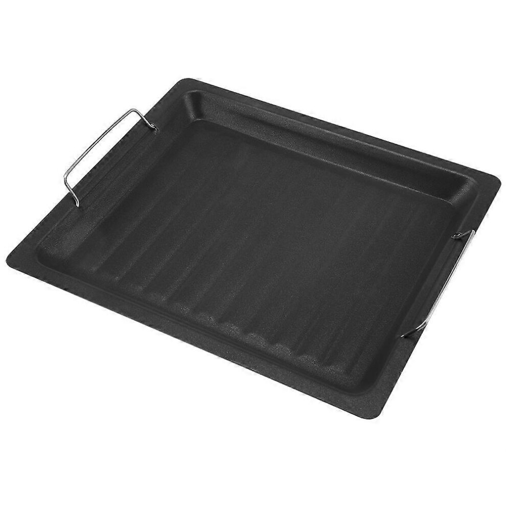 (As show, One size) Iron Non sticky Barbecue Pan Frying Pot Grilling Plate Cookware Barbecue Tray,Black-image-OPC-PHG8SS6-NEW