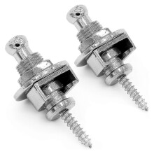 (As show, One size) Premium Guitar Strap Locks and Buttons Security Quick Release Straplocks Strap Retainer System Nickel (Pack of 2)
