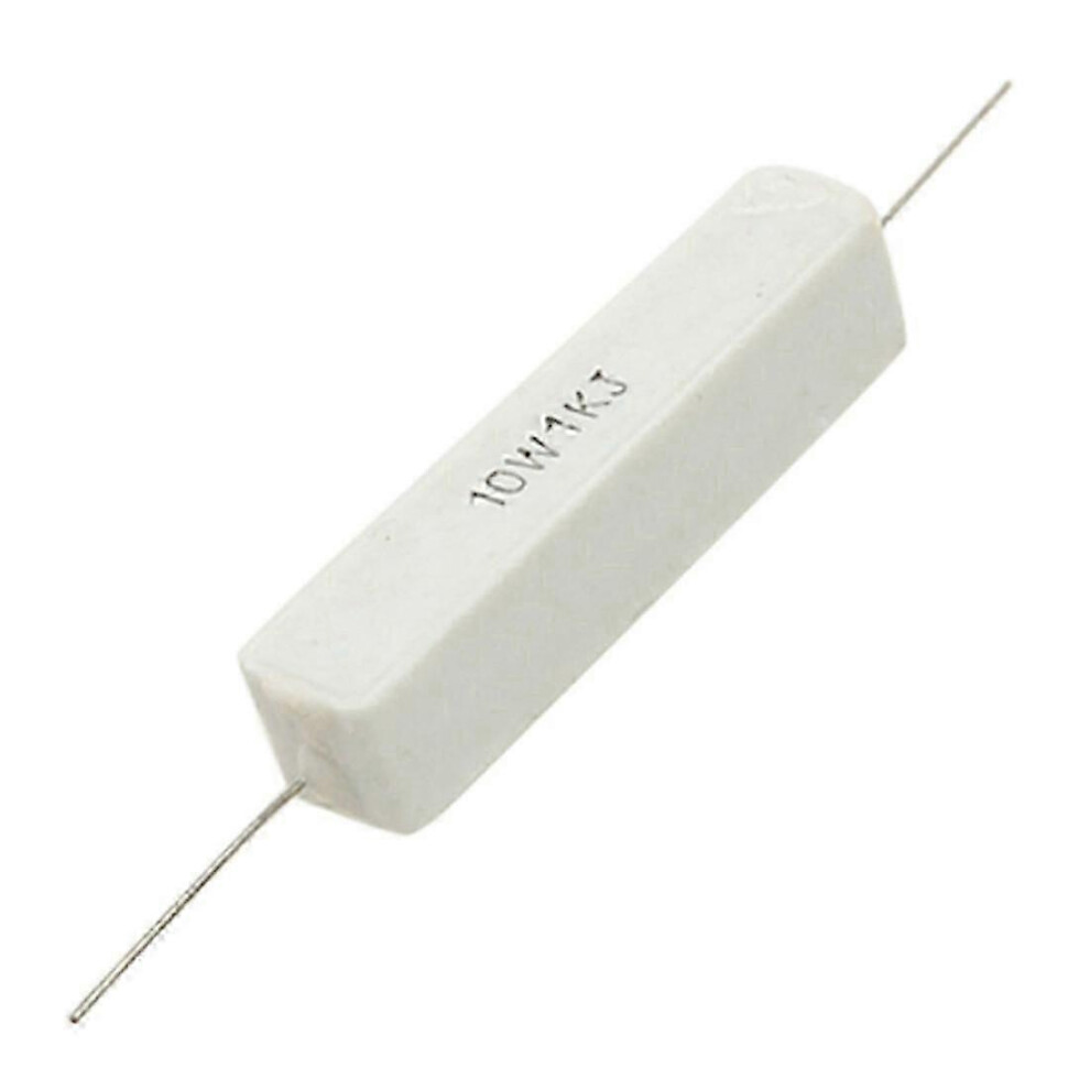 Kikidex (As Show, One Size) 10 Pcs 1K Ohm 5% Ceramic Cement Power Resistor 10W Watt