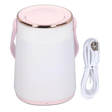 (As show, One size) Nursery Night Light Stepless Dimming Temperature Clock Display USB Rechargeable Bedside Lamp