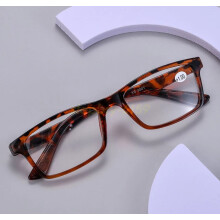 (Leopard, +2.50 strength) 10pcs large-frame resin clear lens reading glasses +4.0