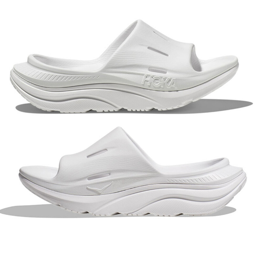 (White, UK9/EU43) HOKA ONE ONE Slide 3 Mens Womens Summer Slides Soft Shoes Beach Sandals Platform Slippers