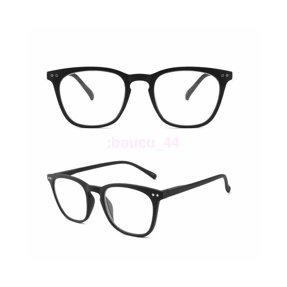 (+2.50 strength, Matte Black) Plastic Frames reading glasses square women reading glasses +1.0 ~3.5