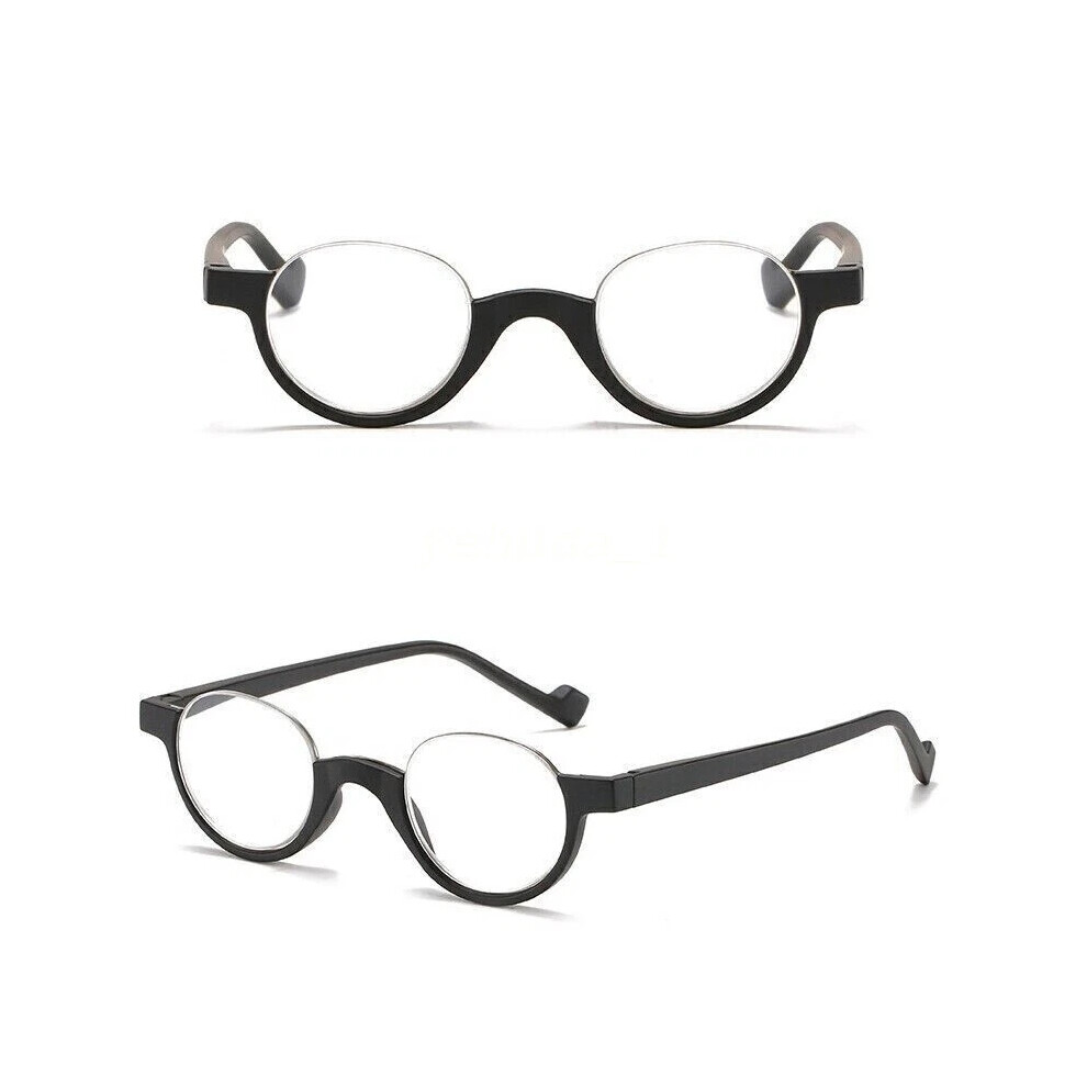(= + 3,00, Black) PC frame semi-rimless high-definition reading glasses