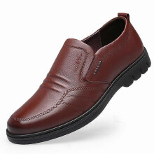 (44, brown) Men's Leather Shoes Breathable Business Casual Men's Leather Shoes British Dad Soft Sole Shoes