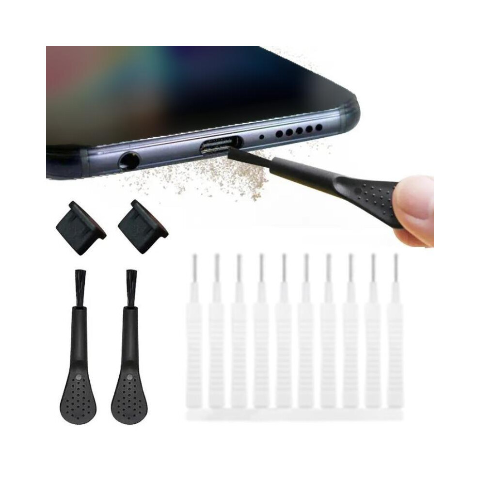 ( And 14Pcs) Phone Charger Port Dust Plug Cleaning Kit,Â Smartphoneâ Charging Interface Dustproof Plug Kit, Cellphone Charging Portâ Clean Black/White 4761048880165