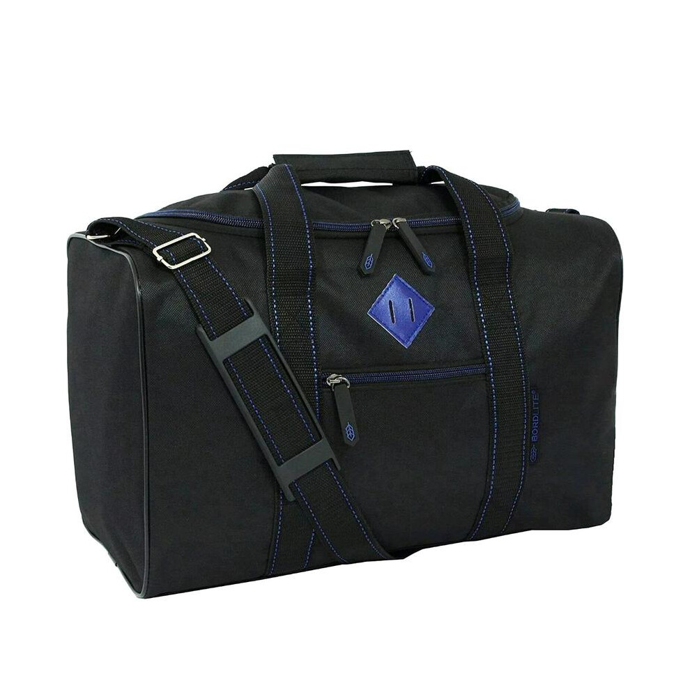 (Black blue) RYANAIR EASYJET CABIN BAG 40X20X25 UNDER SEAT CARRY TRAVEL HOLDALL LUGGAGE CASE