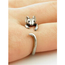 (Silver, one-size) Cute Vintage Mouse Charms Design Copper Ring, Animal Themed Fashion Rings Jewelry for Party, Daily Clothing Decor for Girl, Gifts for Her