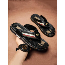 (Multicolor2, CN41) Men's Fashionable Colorblock Flip Flops, Casual Comfortable Flat Sandals for Summer, Lightweight Non-slip Beach Slippers for Daily Wear