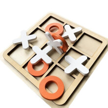 (Orange And Black, one size) Tic Tac Toe Board Game, Wooden Board Game for Family Playing, Classic Tic Tac Toe Board Games Toy, Game Board Set