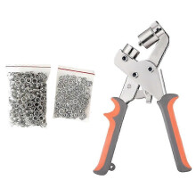 (As show, One size) Grommet Eyelet Pliers Kit, 3/8 Inch 10mm Grommet Tool Kit with 500 Metal Eyelets compatible with Leather/Belt/S