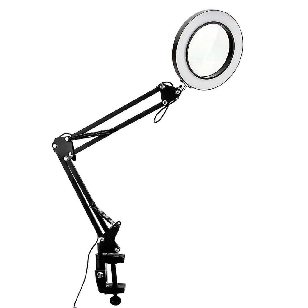 Kikidex Light (As Show, One Size) 10X Magnifying Glass With And Clamp 3 Color Modes 10 Brightness Adjustable Magnifying Desk La
