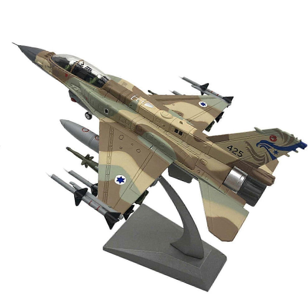 Kikidex (As Show, One Size) 1/72 Israeli F-16I Diecast Alloy Aircraft With Stand Compatible With Kids Adult Home Office Decor
