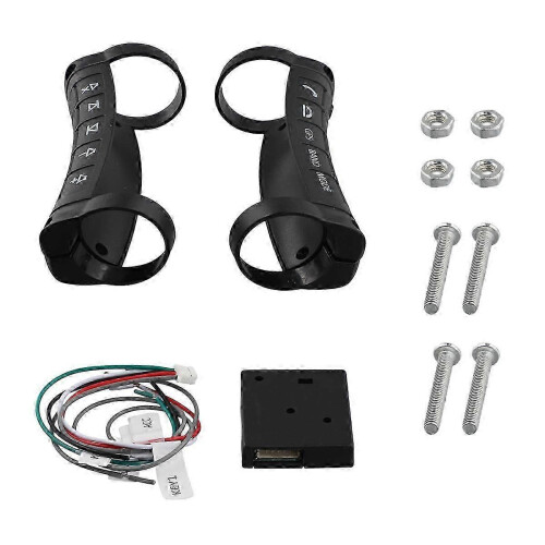 (As show, One size) Universal Multi-Function Wireless Steering Wheel Controller Bluetooth DVD Navigation Buttons Controller LED Wireless 1