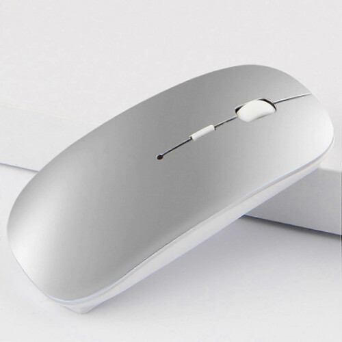 (As show, One size) Wireless Bluetooth Mouse compatible with Surface GO Pro X Rechargeable Silent Mouse compatible with Surface Pro (Silver) 1