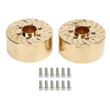 Qukaim Brass Wheel Hub Adapter Brass Wheel Weights 2pcs, 1.9 2.2in RC Crawler Car Hex Hub Adapter, Model Upgrade Parts 18.5mm