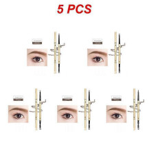 (6  Dark Brown 5pcs) 1~5PCS Long-lasting Makeup Lasting Cosmetic Natural Eyebrow Pencil Waterproof 6 Colors Fashion 24k Gold Eyebrow Pencil