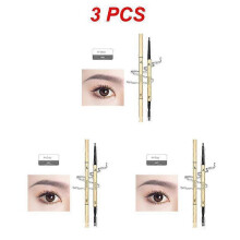 (4  Gray 3pcs) 1~5PCS Long-lasting Makeup Lasting Cosmetic Natural Eyebrow Pencil Waterproof 6 Colors Fashion 24k Gold Eyebrow Pencil