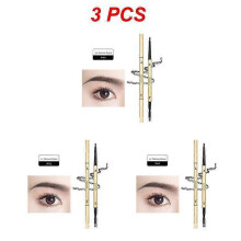 (1  Black 3pcs) 1~5PCS Long-lasting Makeup Lasting Cosmetic Natural Eyebrow Pencil Waterproof 6 Colors Fashion 24k Gold Eyebrow Pencil