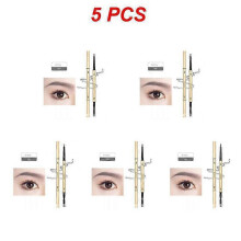 (4  Gray 5pcs) 1~5PCS Long-lasting Makeup Lasting Cosmetic Natural Eyebrow Pencil Waterproof 6 Colors Fashion 24k Gold Eyebrow Pencil