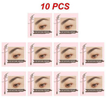 (Style B 10pcs) Waterproof Makeup Eyebrow Cosmetics Easy To Wear Eyebrow Pencil Black Brown Precision Sweat-proof