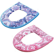 Toilet Seat Covers Cushion Bathroom Warm Skin-Friendly Four Seasons Available Zipper Easy to Fit Washable and Reusable 2 pcs (Blue+Pink)