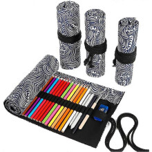 36/48/72 Slots Colored Pencil Wrap Pencils Roll Holder Coloring Pencils Organizer Holder (Deep Blue Ocean, 48 Slots)