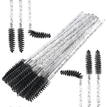 100pcs Eyelash Brush Lightweight Disposable Mascara Wands - 10cm Long Eyelash Spoolies for Lash Extensions, Eyebrows Contouring and MakeupBlack