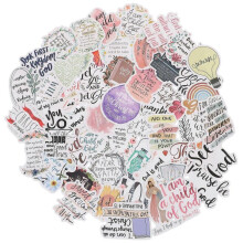 50pcs Jesus Christian Stickers Scrapbook Stickers Paper Decals for Bike Water Bottle Laptop