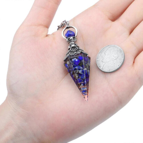 Chakra Crystal Pendulum Hexagonal Reiki Healing Crystal Points Gemstone Dowsing Pendulum for Divination 2