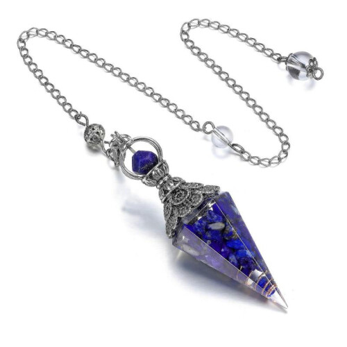 Chakra Crystal Pendulum Hexagonal Reiki Healing Crystal Points Gemstone Dowsing Pendulum for Divination