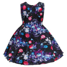 Mermaid Birthday Party Sleeveless Skater Swing Dress Sundress for 2-10y Kids Girl