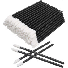 100 Pcs Disposable Lip Brushes Make Up Brush Lipstick Lip Gloss Wands Applicator Tool Makeup  (Black)