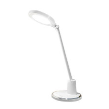 LED Desk Lamp, 10 Brightness Levels and 5 Adjustable Color Modes, Touch Control Bedside Lamp for Work Reading Eye Protection, White