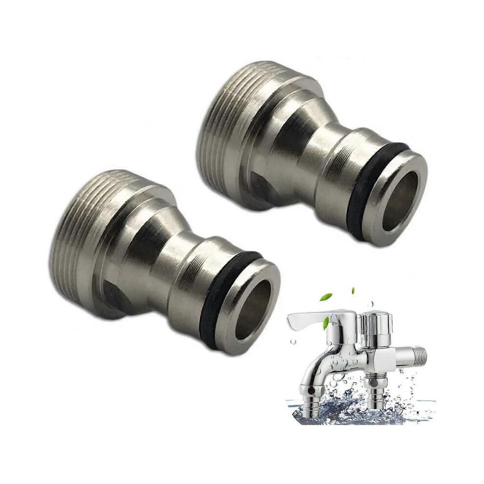 Adaptateur de robinet universel en laiton Adaptateur de robinet de cuisine Adaptateur de robinet pour tuyau d'arrosage 23MM Silver2pcs