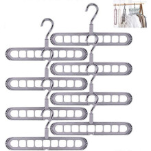 Magic Coat Hanger, Coat Hanger, Multifunctional, Rotatable, Shockproof, Foldable, 8 Pieces for Dormitory, Workplace, Gray