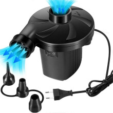 Electric Air Pump - 220W Electric Inflator and Deflator Pump 2 in 1 with 3 Removable Nozzles for Inflatable Mattress, Pillow, Bed, Boat, Swim Ring