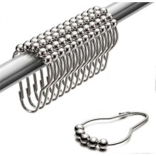 12pcs Shower Curtain Rings for Bathroom - Stainless Steel,Chrome