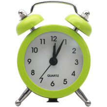 Mini alarm clock cute cartoon family travel and exam alarm ticking (green)