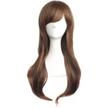 28" 70cm Long Curly Hair Ends Costume Cosplay Wig for women girl(Brown Camel)