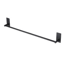 (As show, One size) Towel rail without drilling Black Towel rail Self-adhesive SUS 304 stainless steel Bath towel rail Tea towel holder Shower towel holder 55 cm