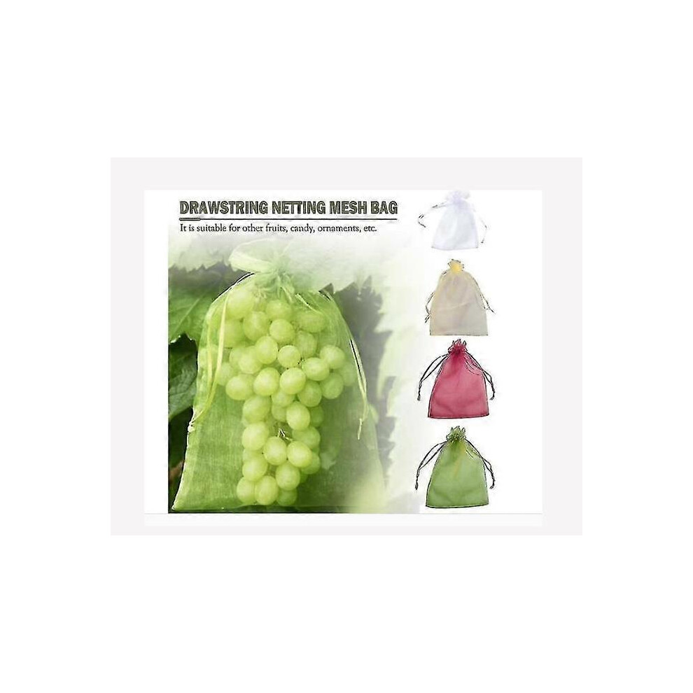 (As show, One size) Fruit Protection Netting Bags, Garden Mesh Barrier Bags, Fruit Cover Mesh Bag with Drawstring to Protect Plants from Pest Birds Sq-image-OPC-PHG9BYB-NEW