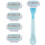 (Blue Handle. 4 Refills) Razor Blades Women, Razor Blade Refills, Designed For A Comfortable Shave Smooth Glide 1