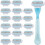 (Blue Handle. 16 Refills) Razor Blades Women, Razor Blade Refills, Designed For A Comfortable Shave Smooth Glide 1