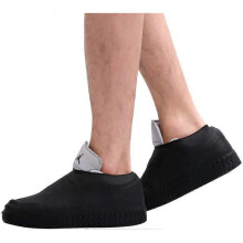 Waterproof Silicone Shoe Cover,Reusable Unisex Shoe Protectors Outdoor with Non-slip Sole for Rainy and Snowy(Medium black)